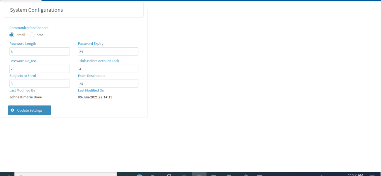 Admin Password Reset