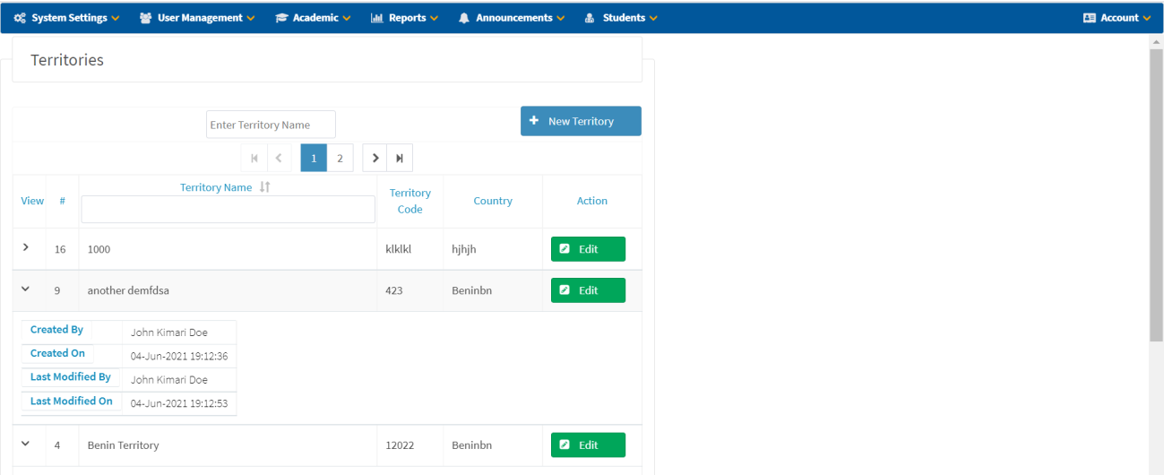 Edit Country Details