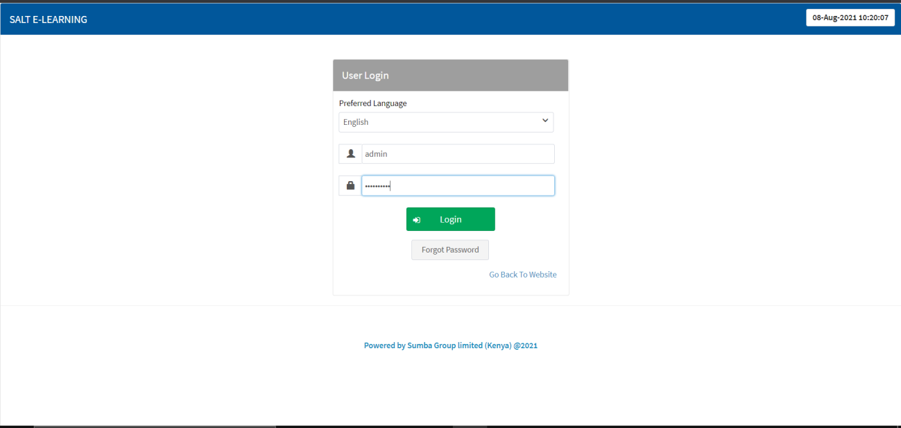 Forgot Password Screen